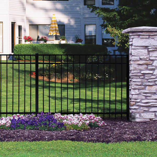 Wayside State Line of Aluminum Fence 4 ft. H x 6 ft. W Metal